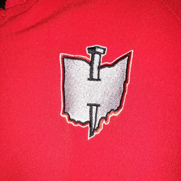 Columbus Clippers New Balance Batting Cage Jacket 1/4 Zip Red Gray Mens XL Ohio - Picture 4 of 16